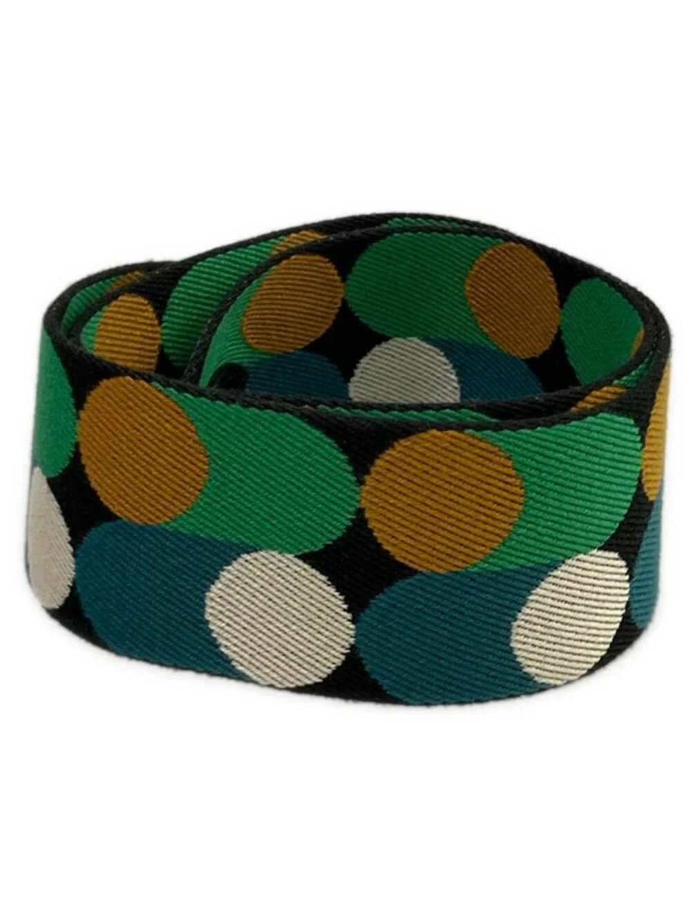 HERMES Bandoliere Sangle Flipper Ball 50mm Black Vert Bosphore Toile Veau Swift - Picture 2 of 4